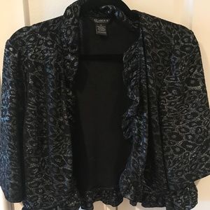 Black and Silver  Leopard Shrug